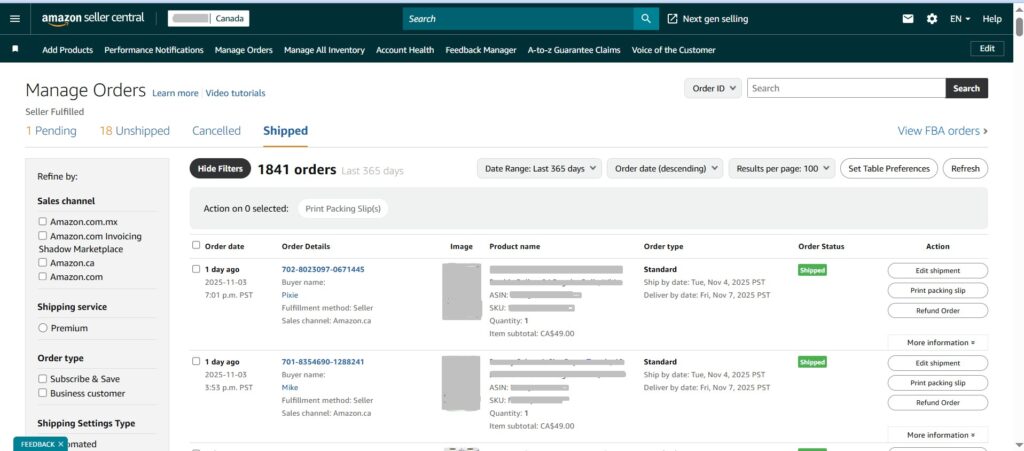 Amazon dropshipping canada 2025